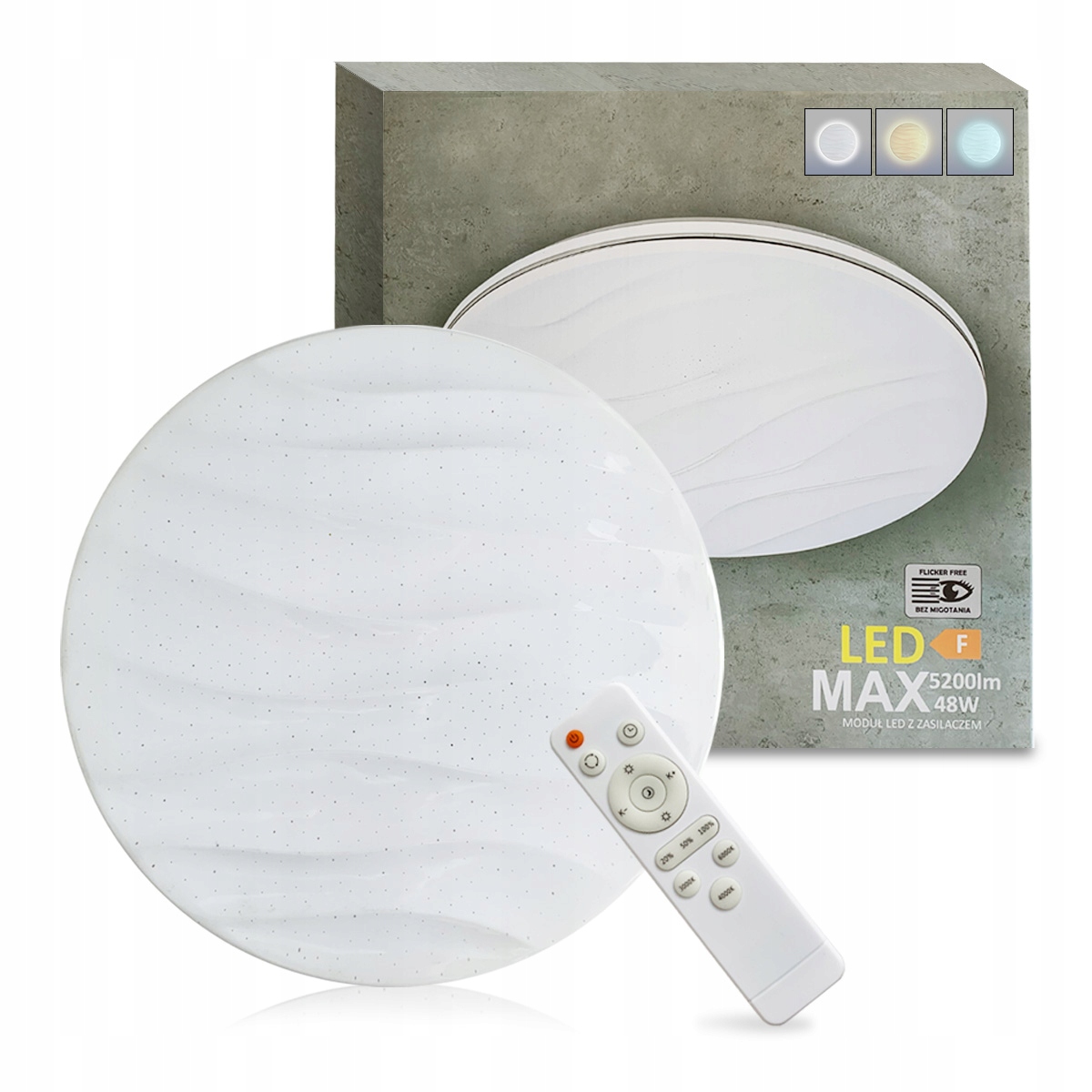 

Plafon Led z Pilotem ze Ściemniaczem Sufitowy 48W
