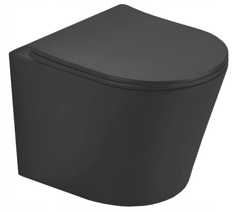 VELDMAN CZARNA MISA WC RIMLESS TORNADO SOFIA BLACK MAT DESKA SLIM PREMIUM