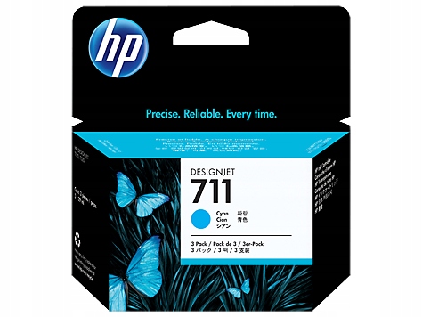 Hp náplň č. 711 azúrová, 29 ml 3 ks v balení CZ134A