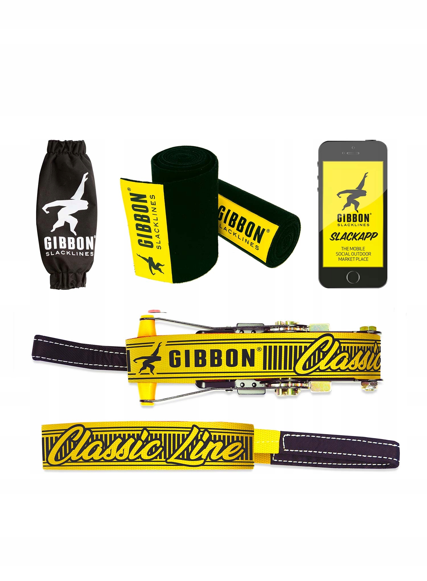Slackline Gibbon Slacklines Classic Line XL Treewear Set