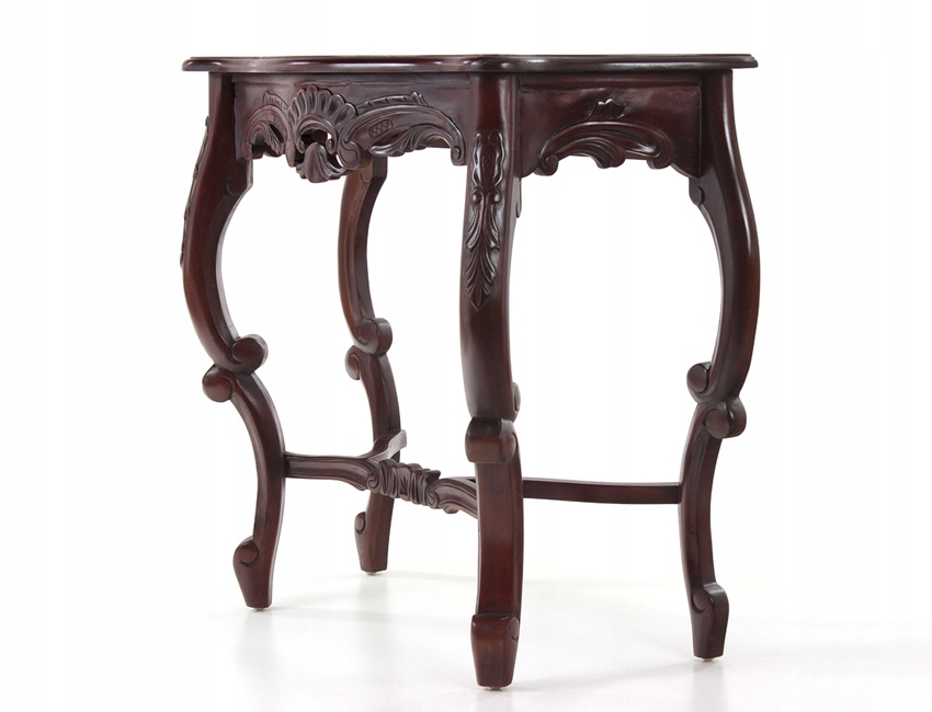 Konsola rzeźbiona stolik przyścienny z mahoniu Głębokość mebla 35 cm