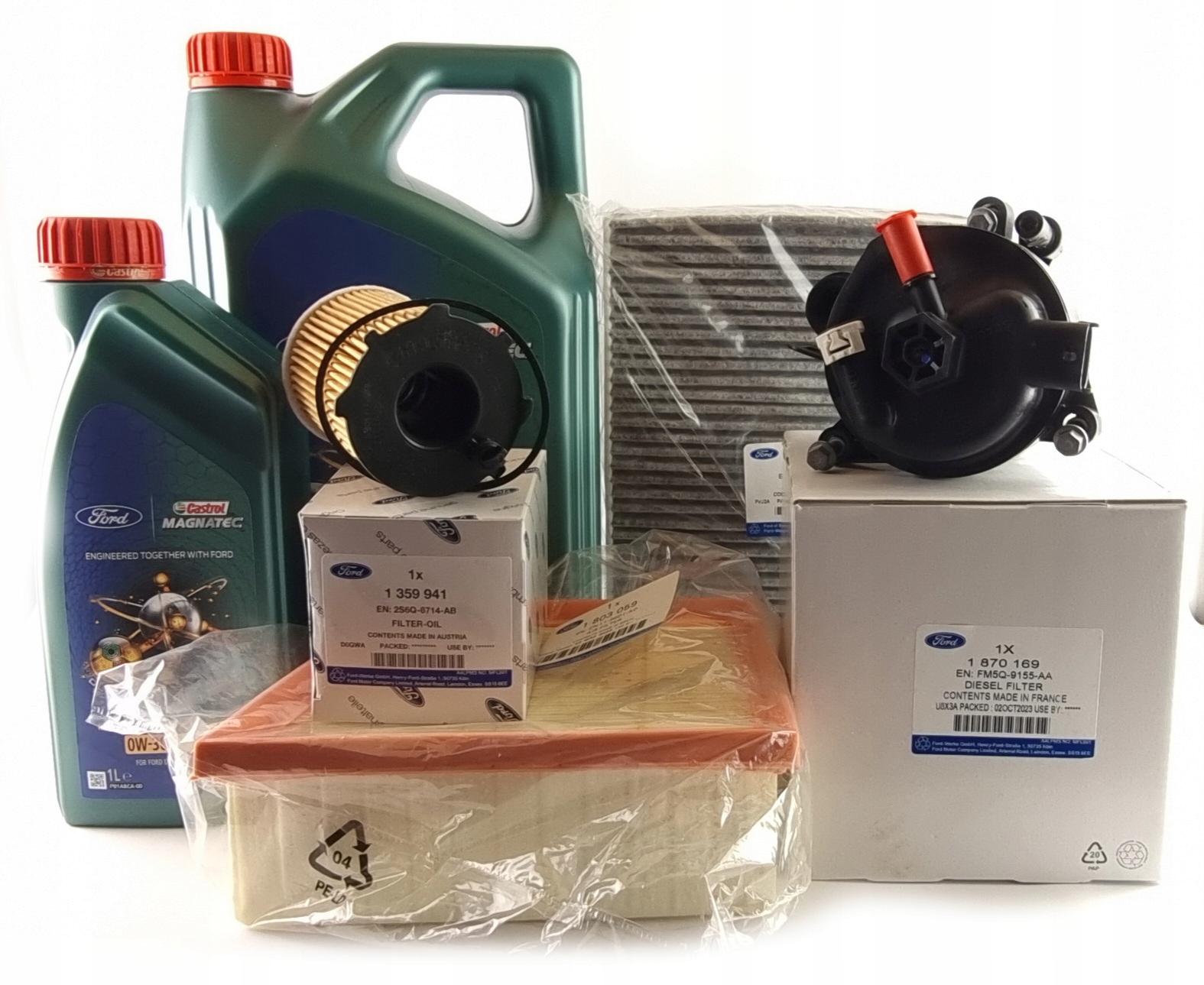 Sada 4 Filtrů Olej 6 L Ford Oe Fiesta 2013-2019 1.5 L Sohc Diesel