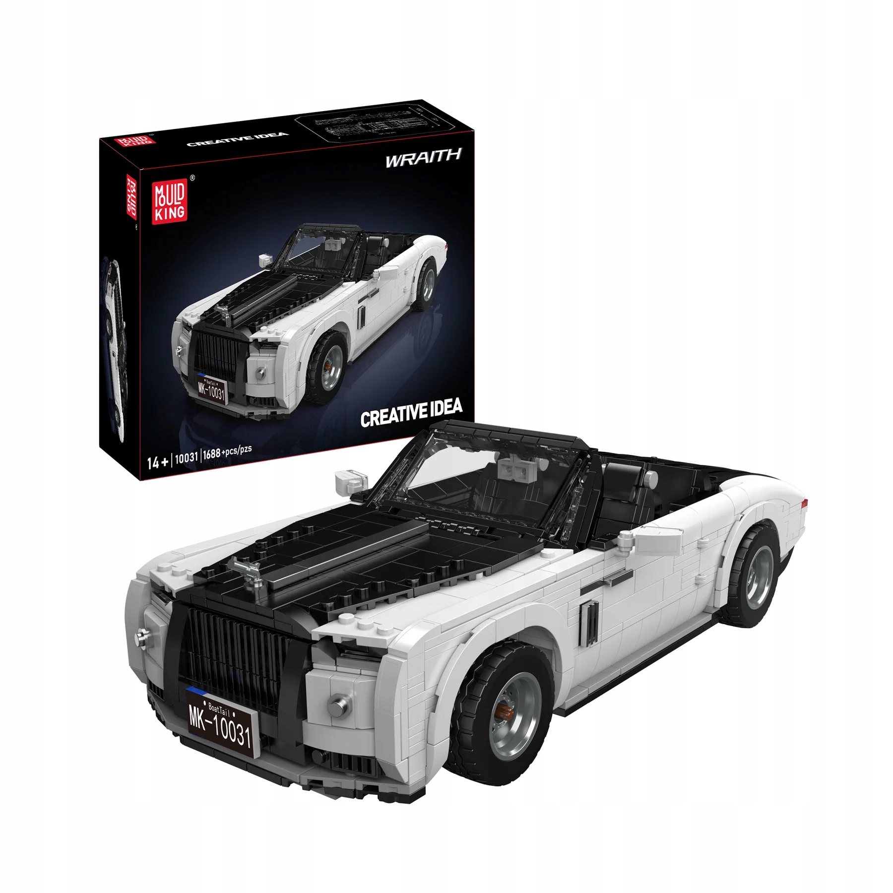Mould King Wraith 10031 Auto z Klocków 1688 el. Model Premium Rolls Royce