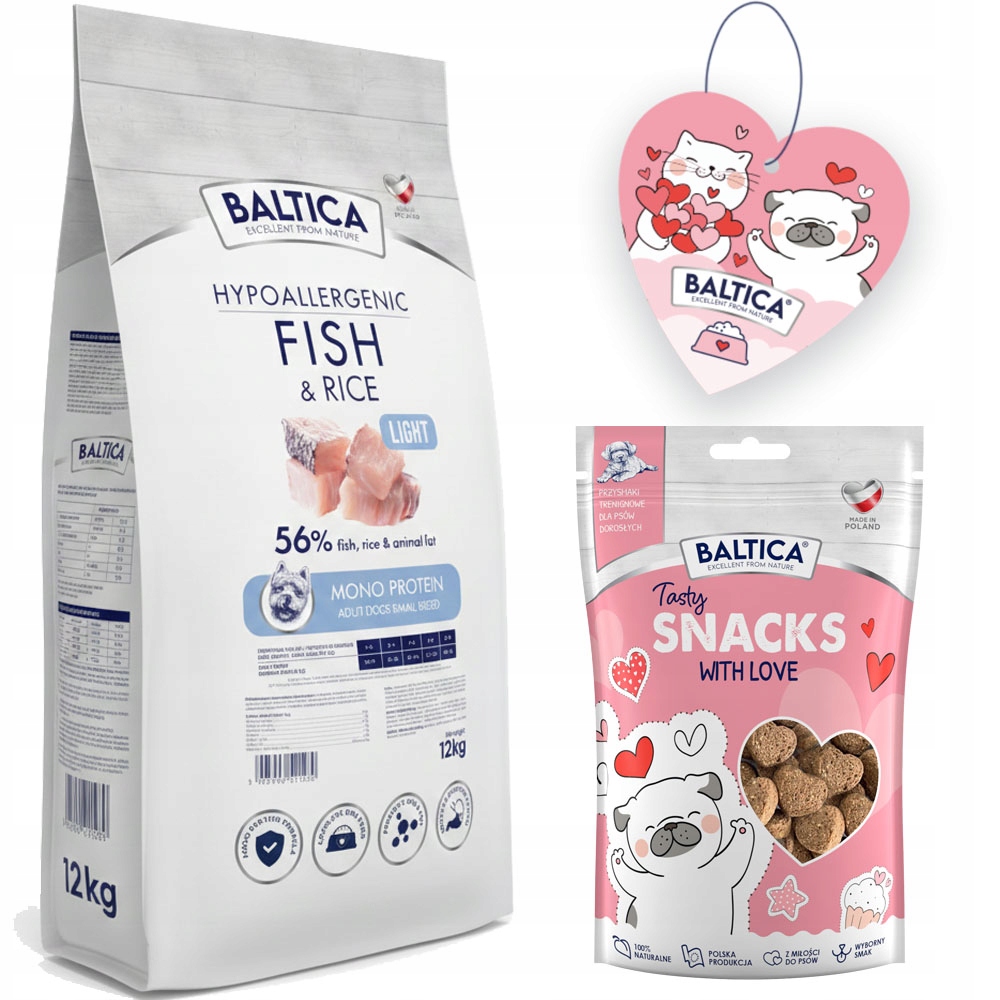 Levně Baltica Adult Fish & Rice Light S 12kg Nízkotučné Krmivo Pro Malá Plemena