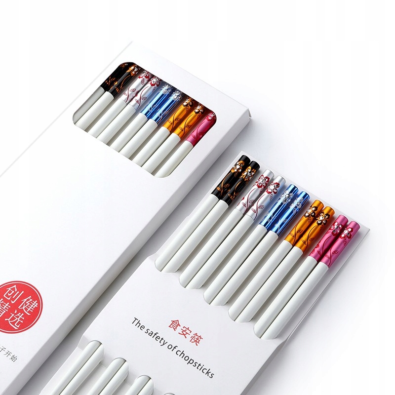 Zestaw 10par białe pałeczki Sushi tworzywo ozdobne