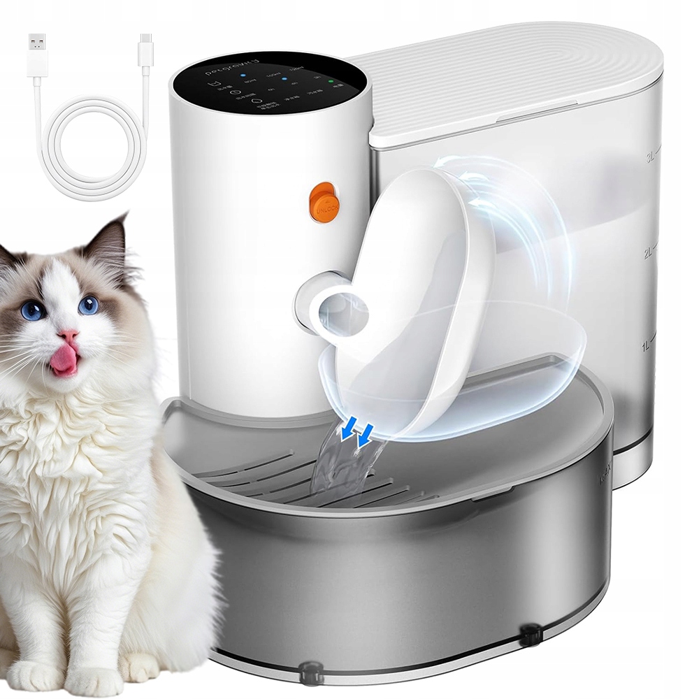 Fontána Pro Kočky 3 L Bez Kabelů Bezpečná Konstrukce Snadné Čištění