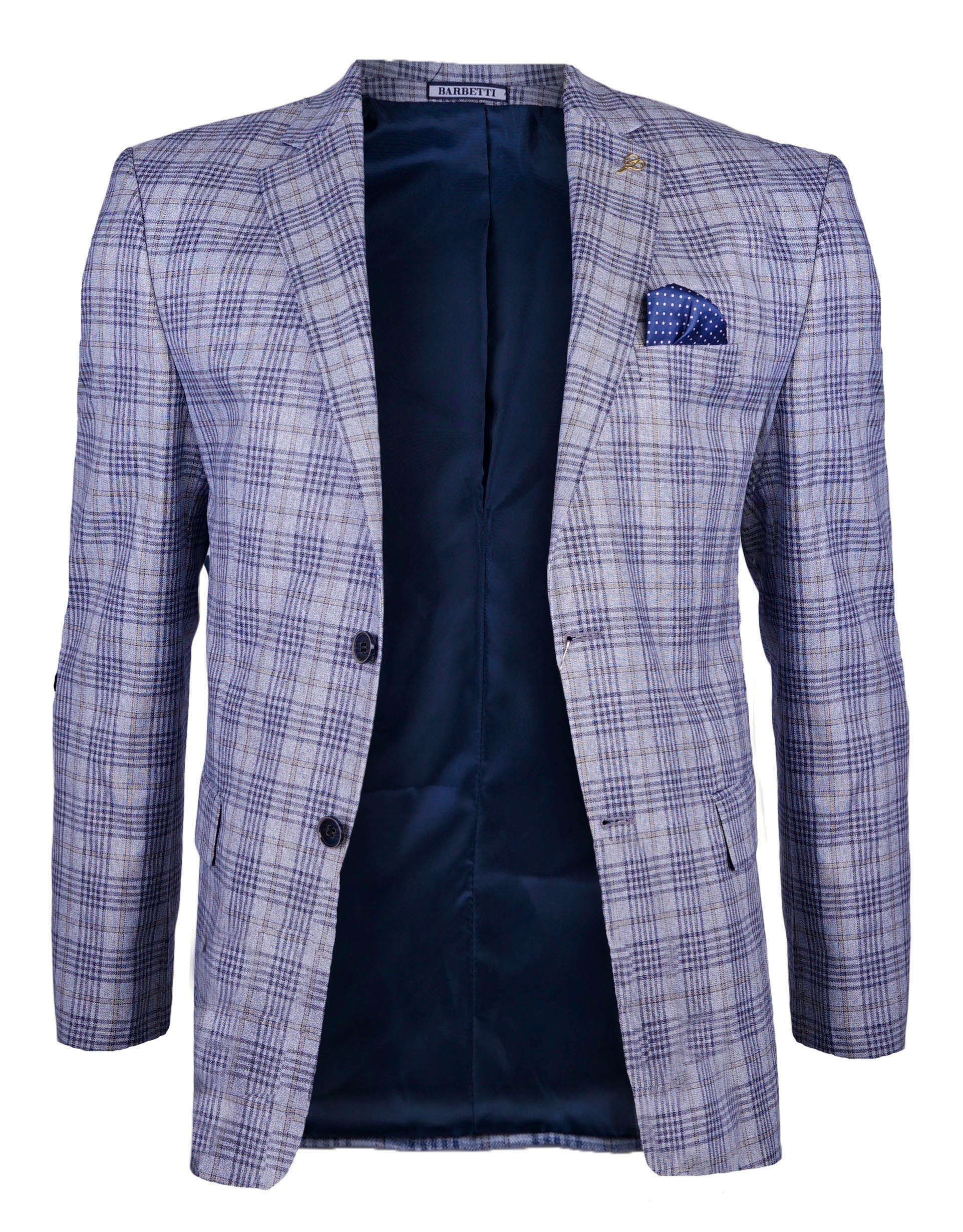 

Męska Marynarka W Kratę Berbetti 3817 Grey _r. 58