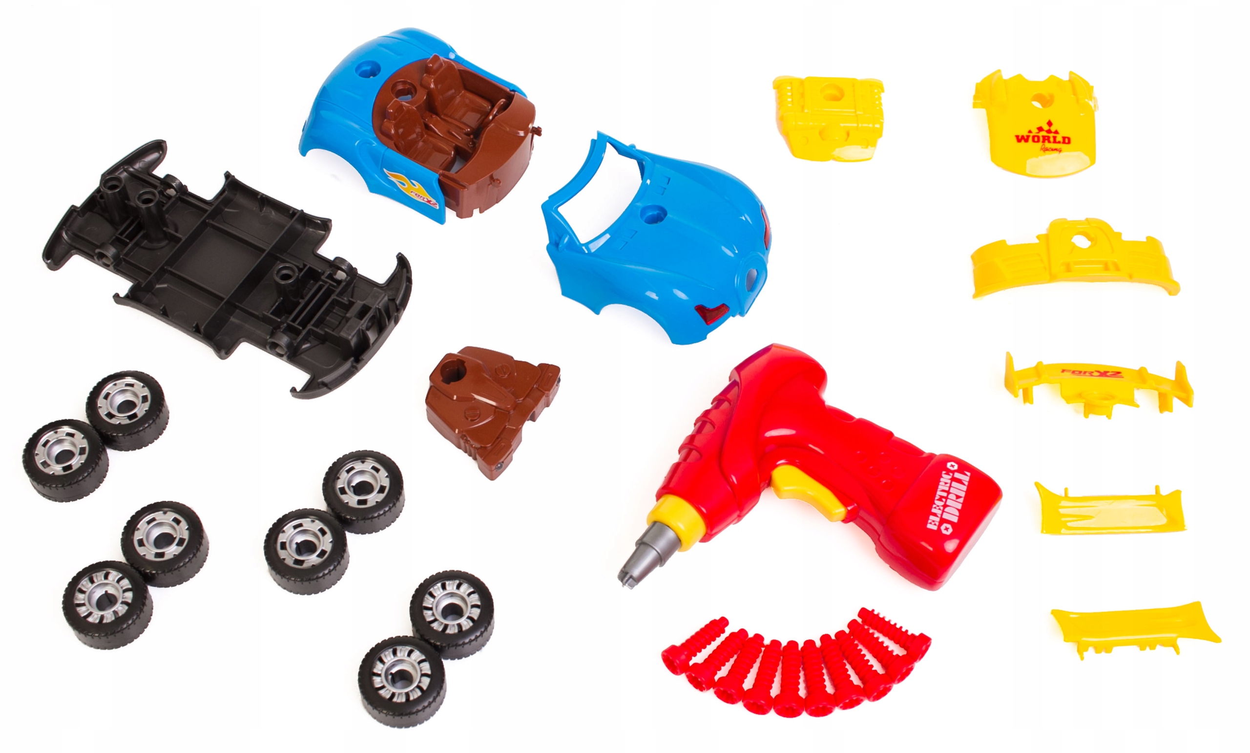 AUTO DO ROZKRĘCANIA i SKRĘCANIA WKRĘTARKA + ŚRUBKI Model Bugatti