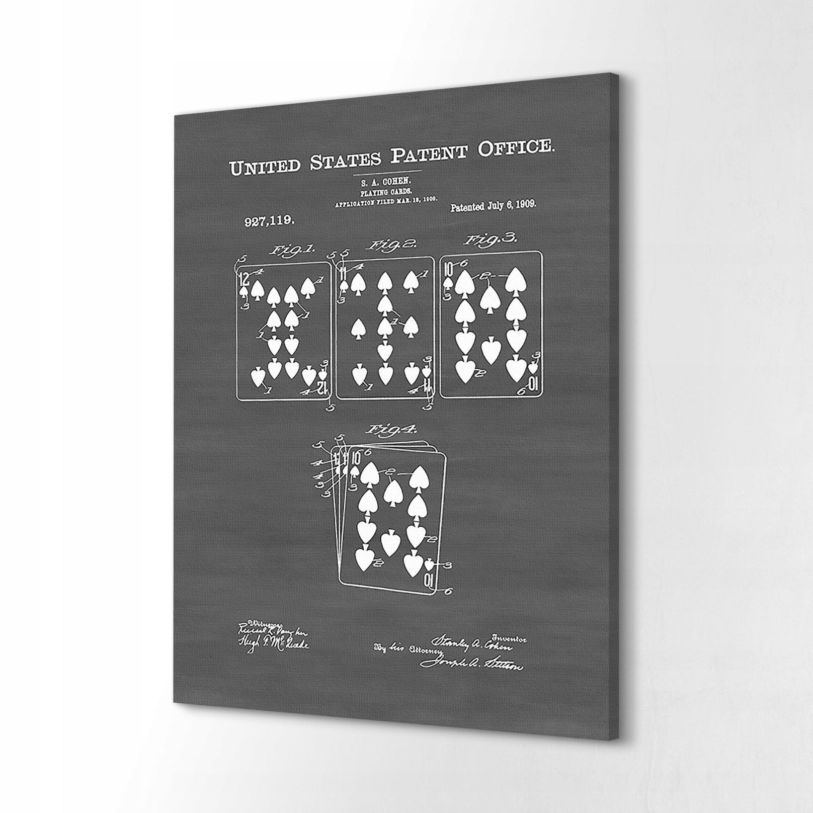 Tisk na plátno 40x60 Cohen karty do hry Patent