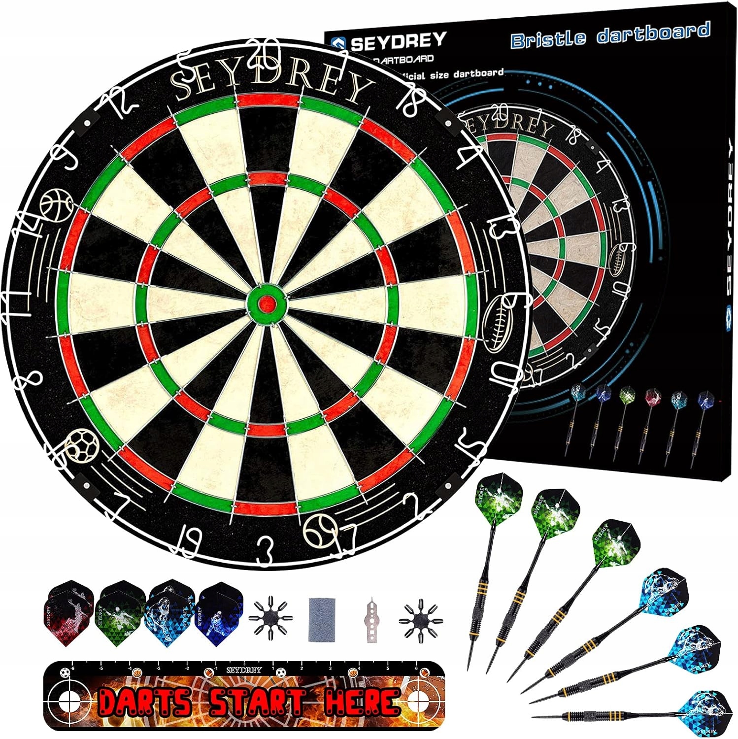 Tarcza Dart Sizalowa Seyorey Rzutki 6 Szt. Steel Tip Zestaw Dart Board