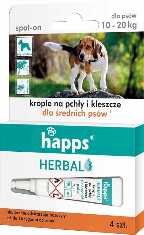 

Happs Krople Na Pchły Kleszcze Dla Psów (10-20KG)