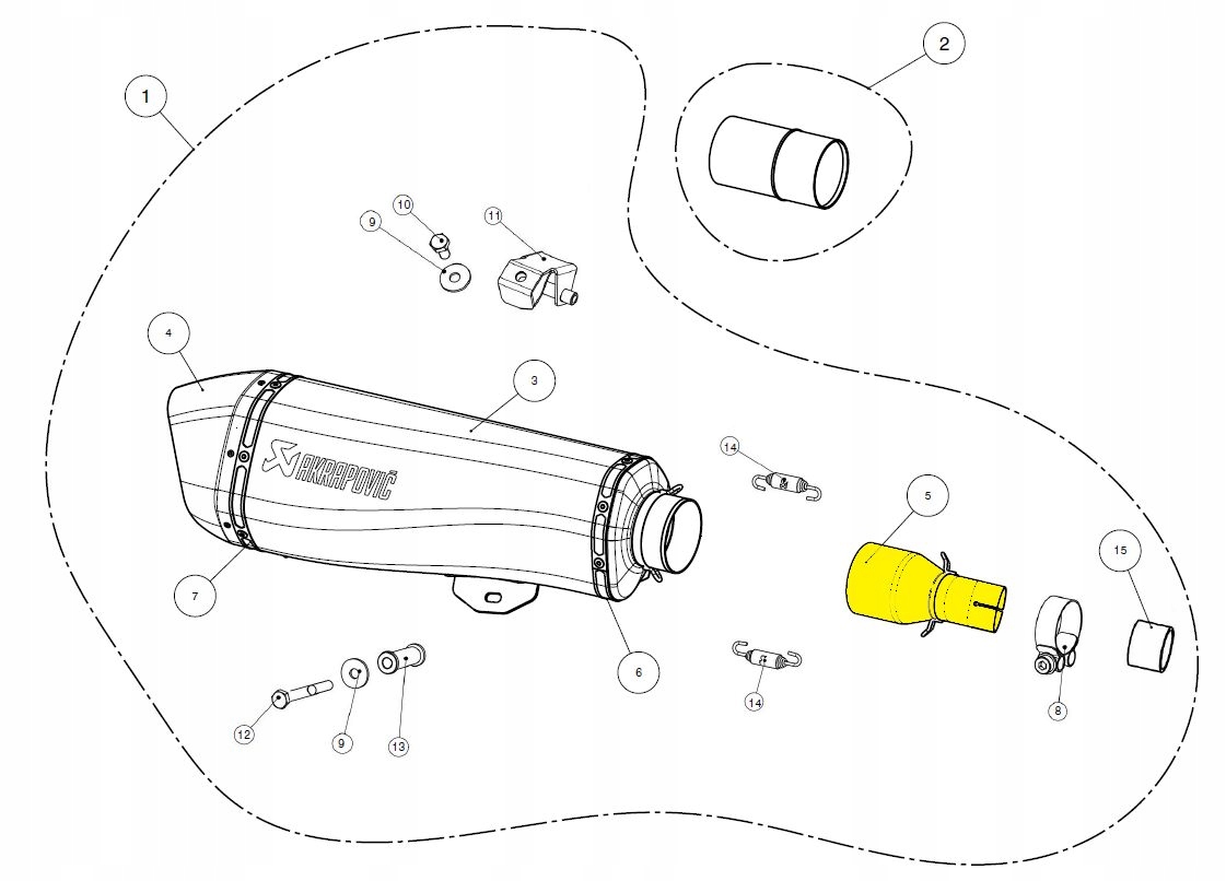Spojovacia Rúrka Akrapovic Piaggio MP3 500 L-PI5SO1