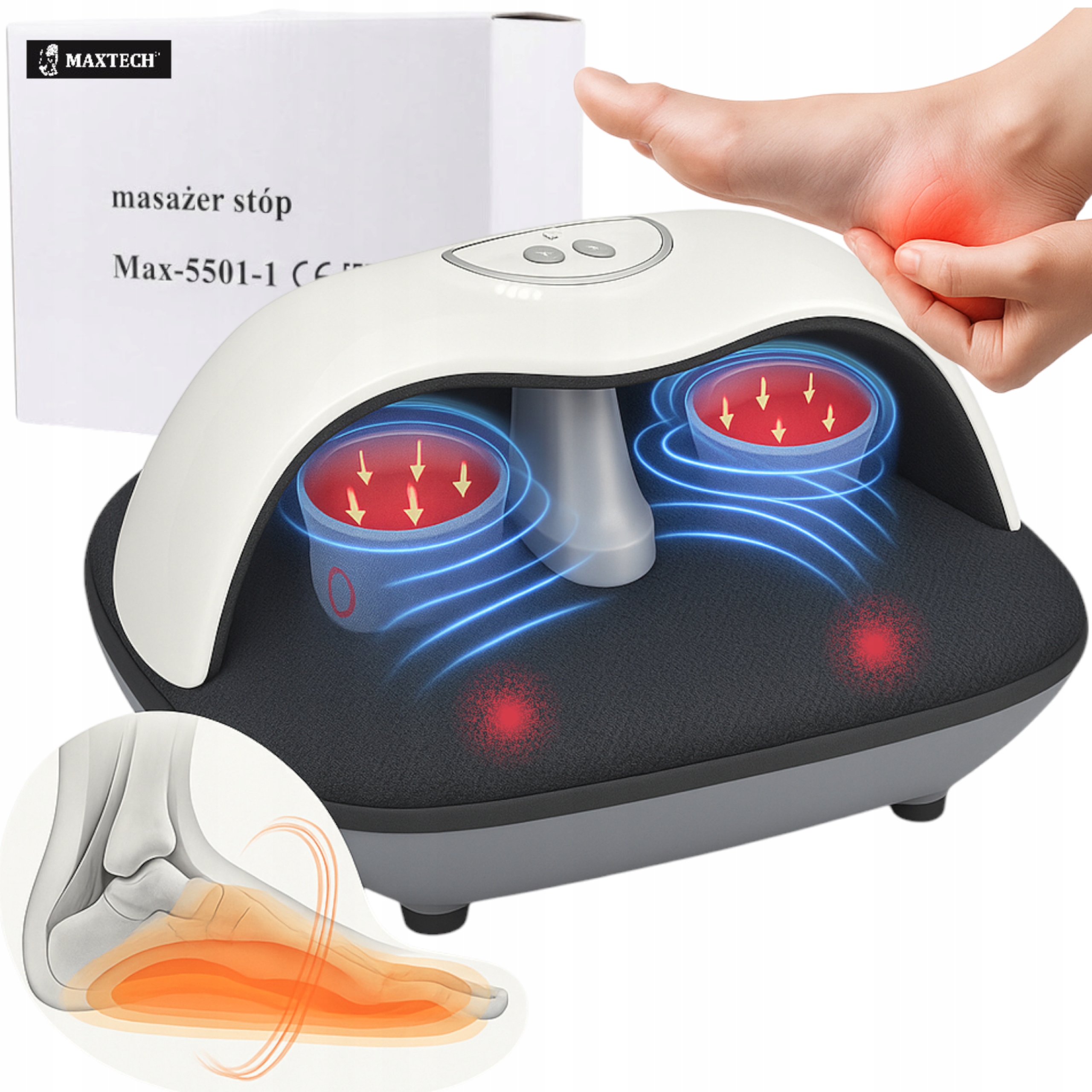 Masażer do stóp Grzanie Rolowanie Ugniatanie Mocny elektryczny Do masażu 3D