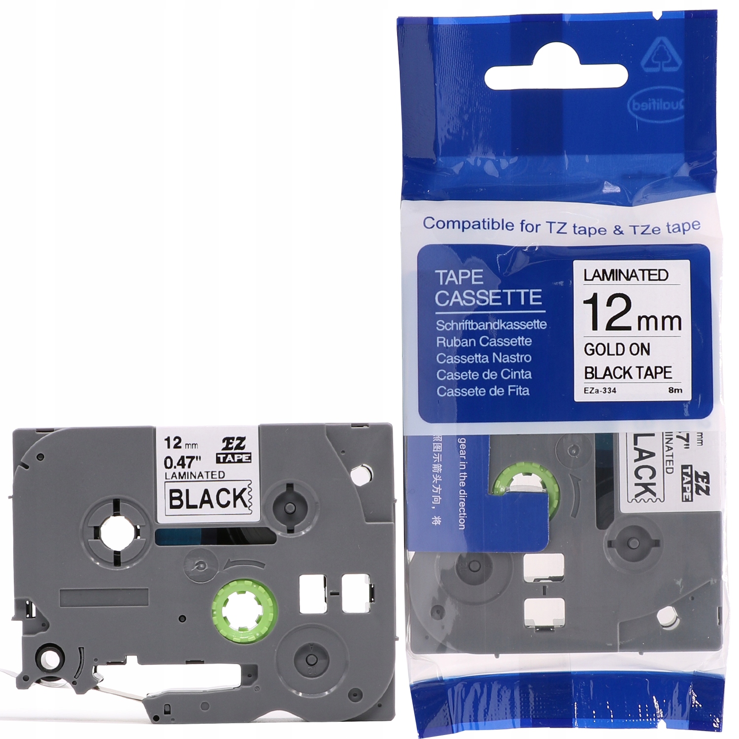 Taśma do Brother TZe-334 12mm 8m czarna TZ-334 Kod producenta TZe-334