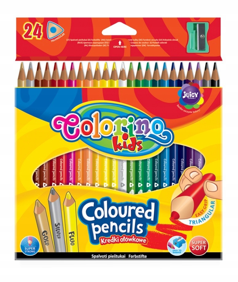 

Kredki ołówkowe trójkątne 24 Colorino