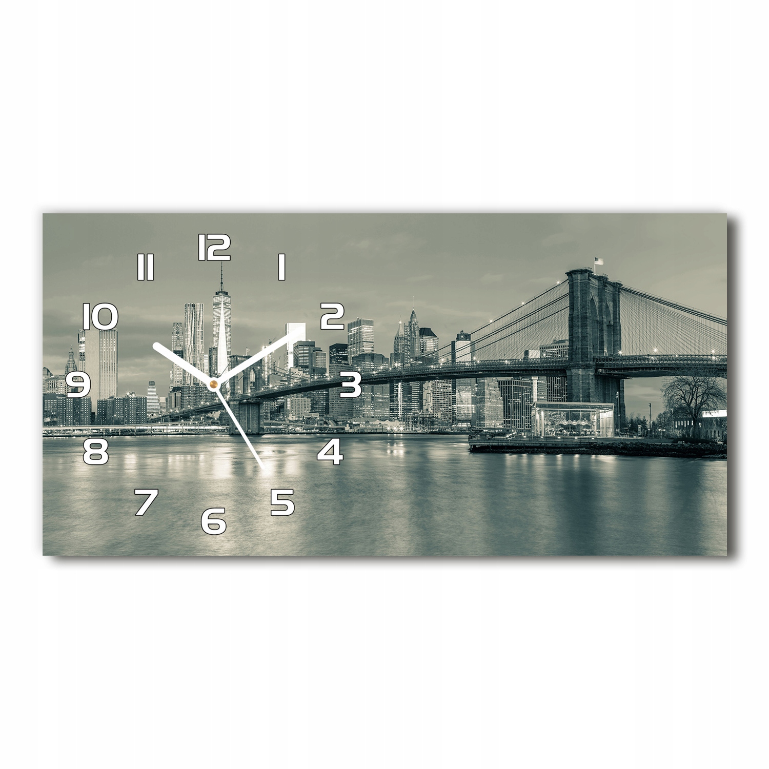 

Zegar ścienny szklany Manhattan Nowy Jork 60x30 cm