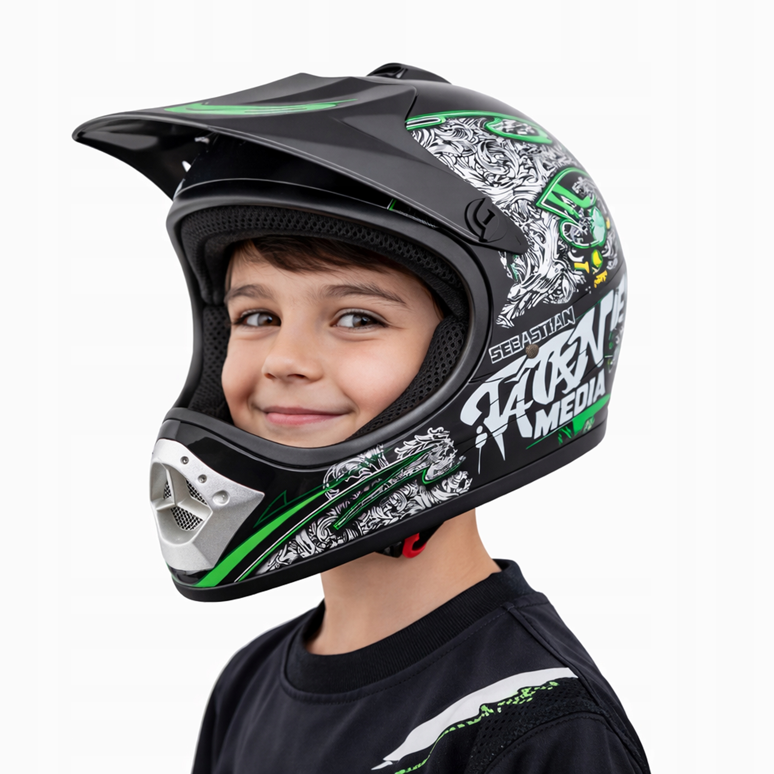 Kask na rower dla dziecka Cross Enduro Quad Bmx Hulajnoga Skuter M 55-56cm