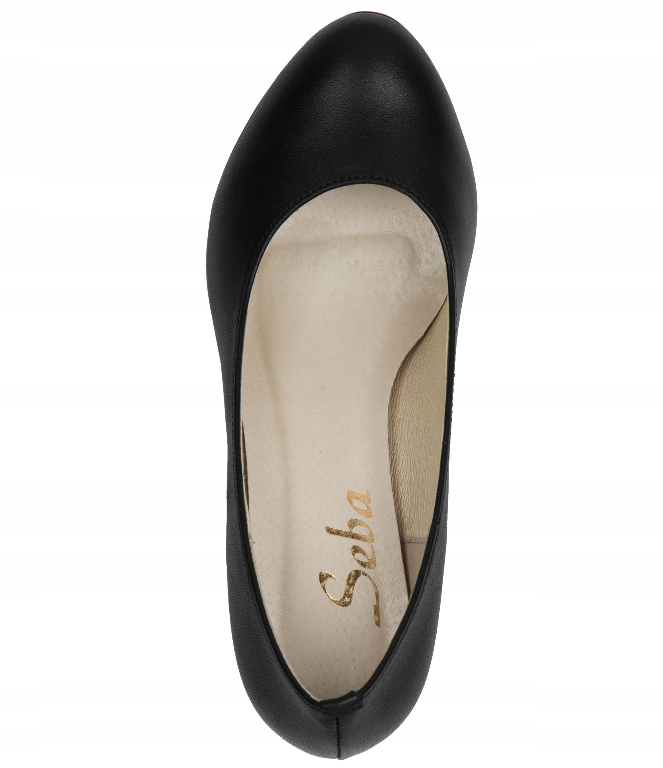 Czółenka C810 czarne szerokie tęgość H 41 Wzór dominujący bez wzoru