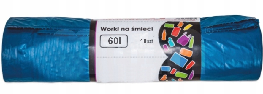 

Worki na śmieci z tasiemką, taśmą 60l 10szt.