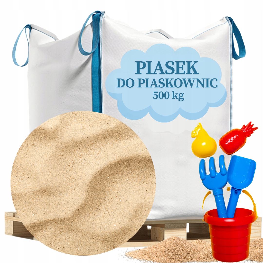 Piasek do Piaskownicy Atest Czysty 500KG Big Bag