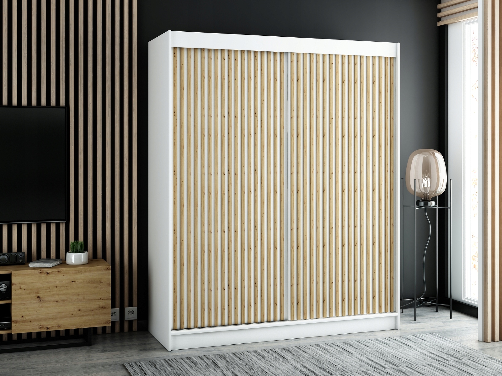 Szafa przesuwna garderoba LAMELO 1 180 cm Głębokość mebla 62 cm