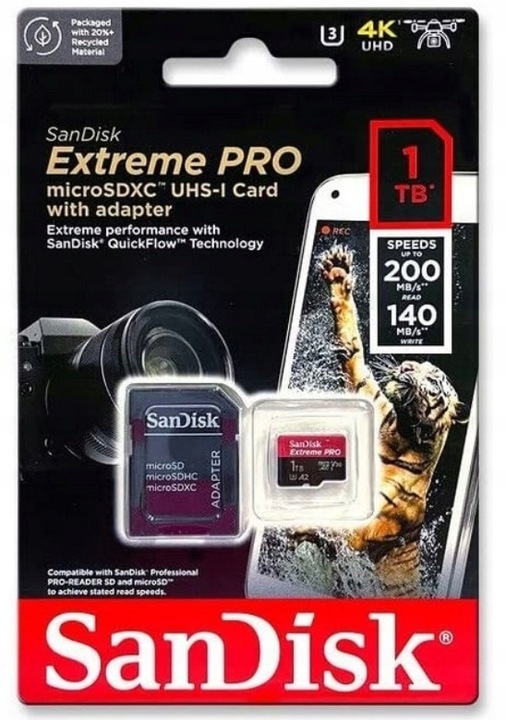 Pamäťová karta SanDisk 1TB Extreme Pro A2 U3 V30 200 MB/s