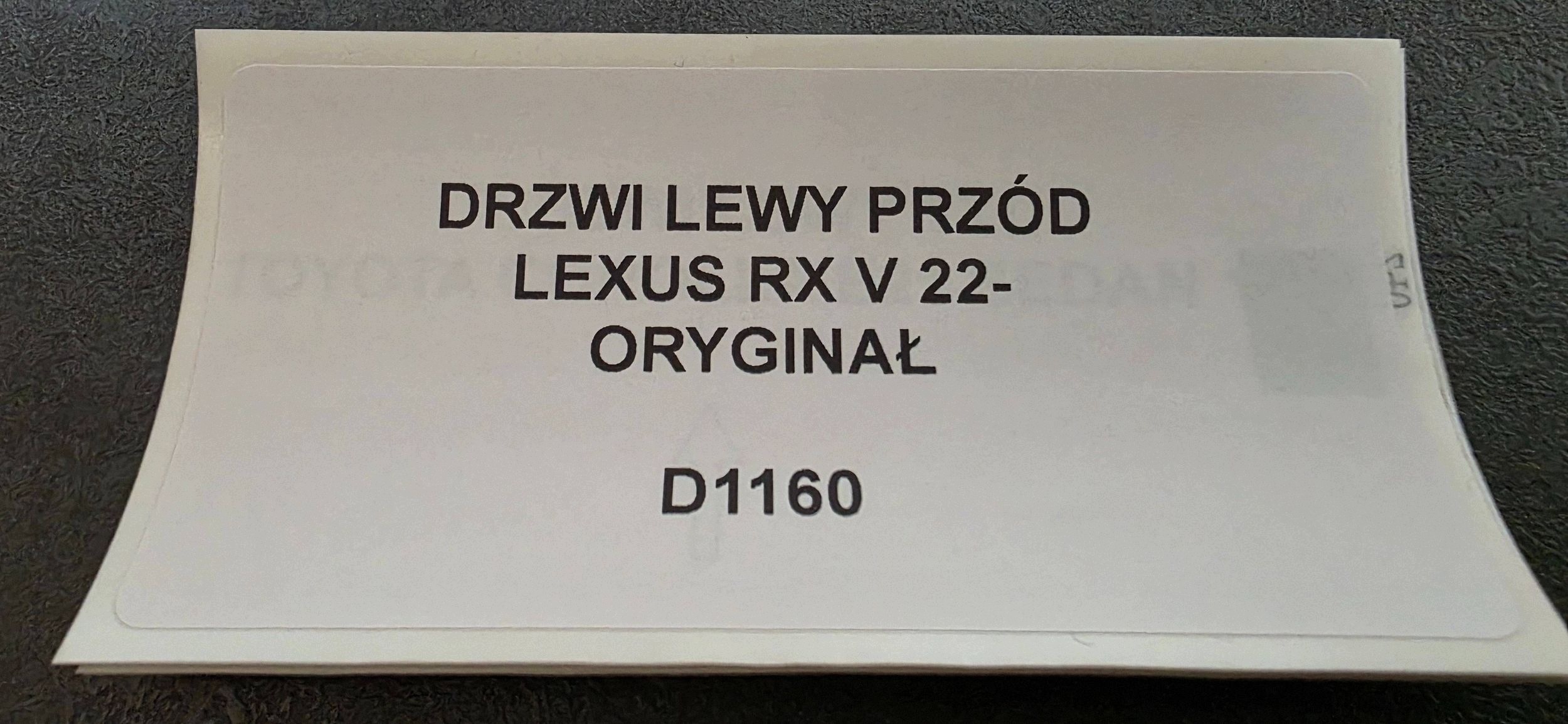 door left front LEXUS RX V 22- original