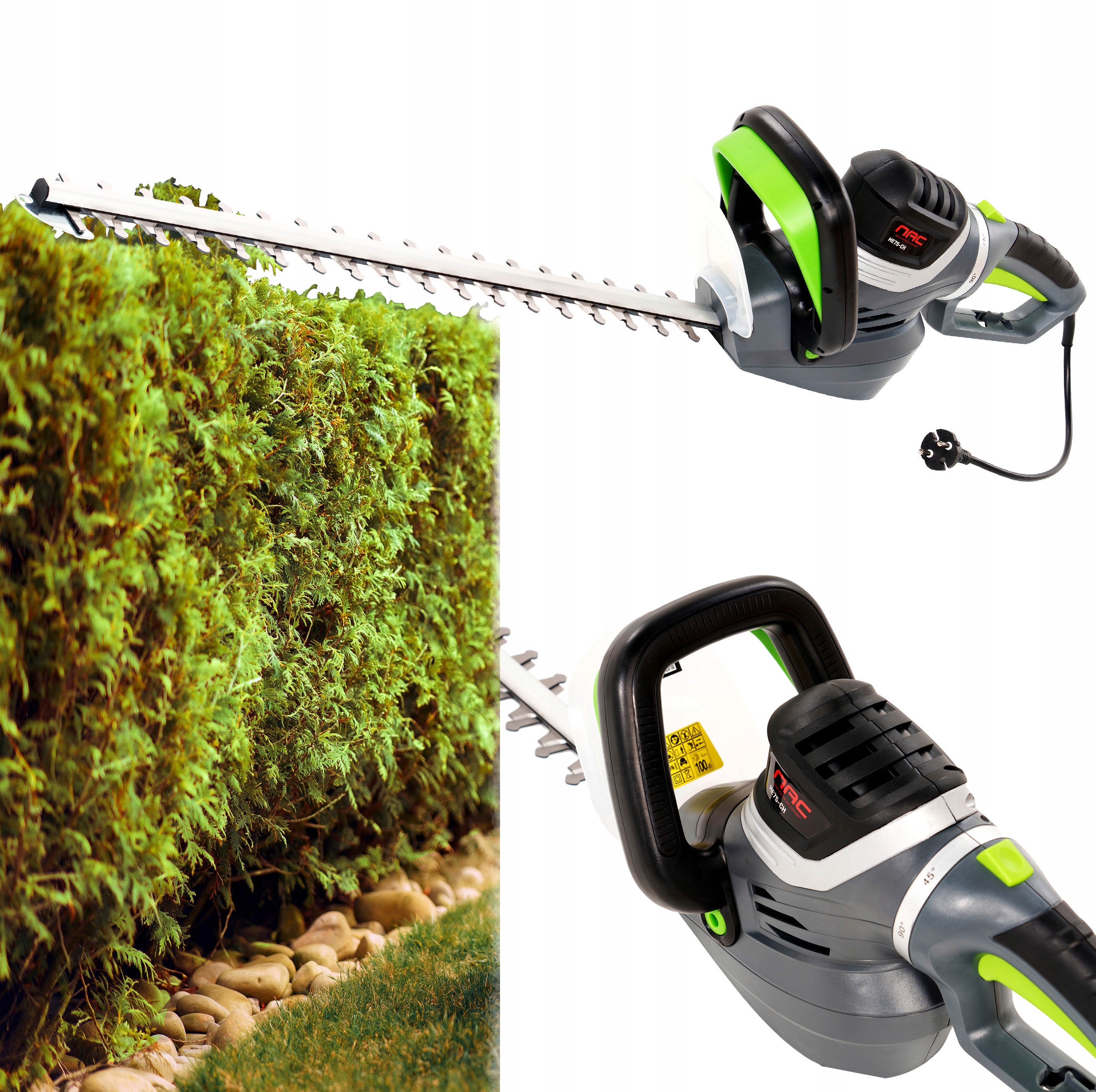 Nożyce do żywopłotu Nac HE75-CH 750W 61cm OBROTOWE3
