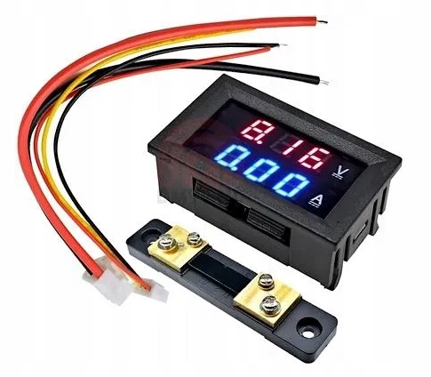 Woltomierz Amperomierz panelowy DC 50A 100V z bocznikiem