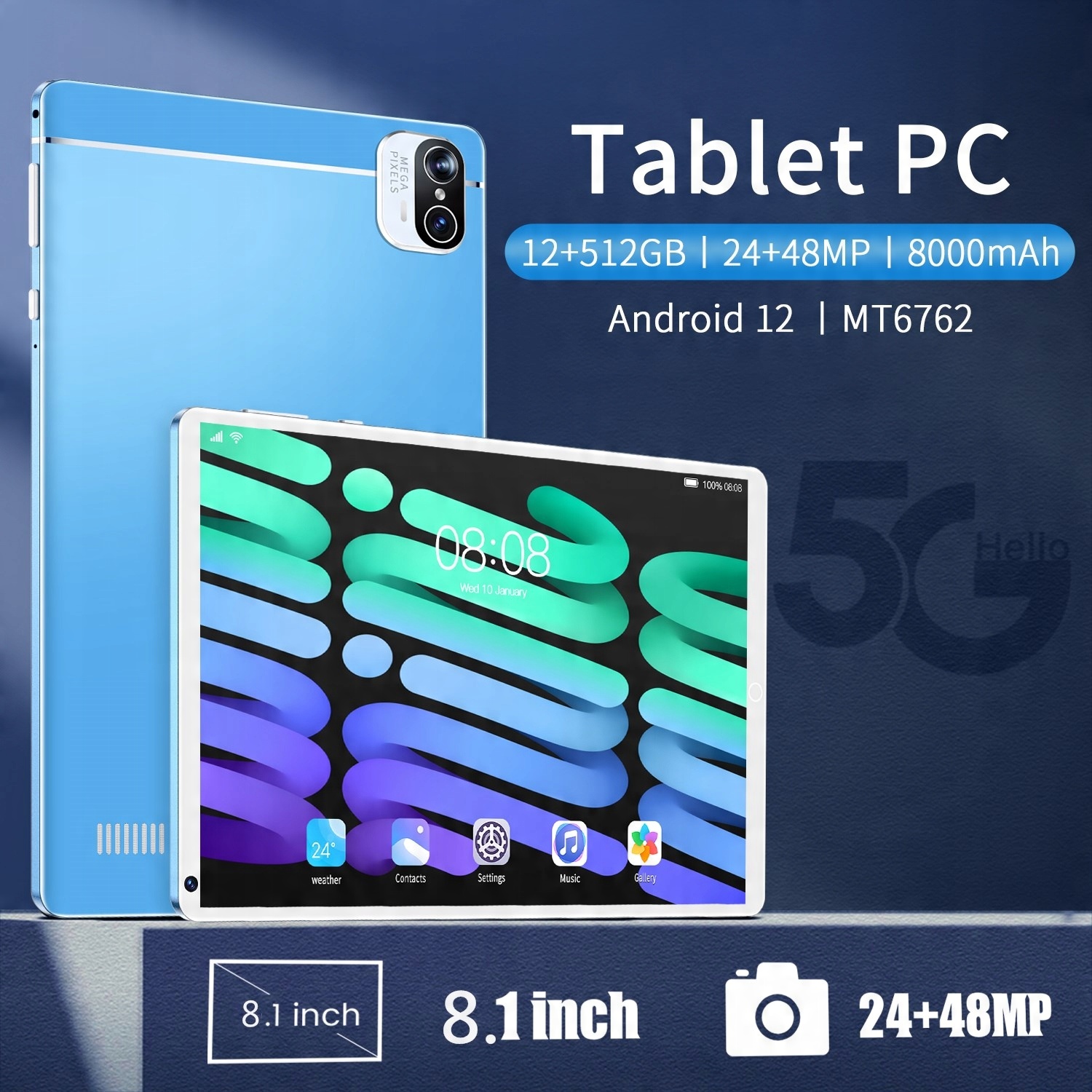 Планшет S5 12 ГБ/128 ГБ Wi-Fi Android10.0 память 128 ГБ