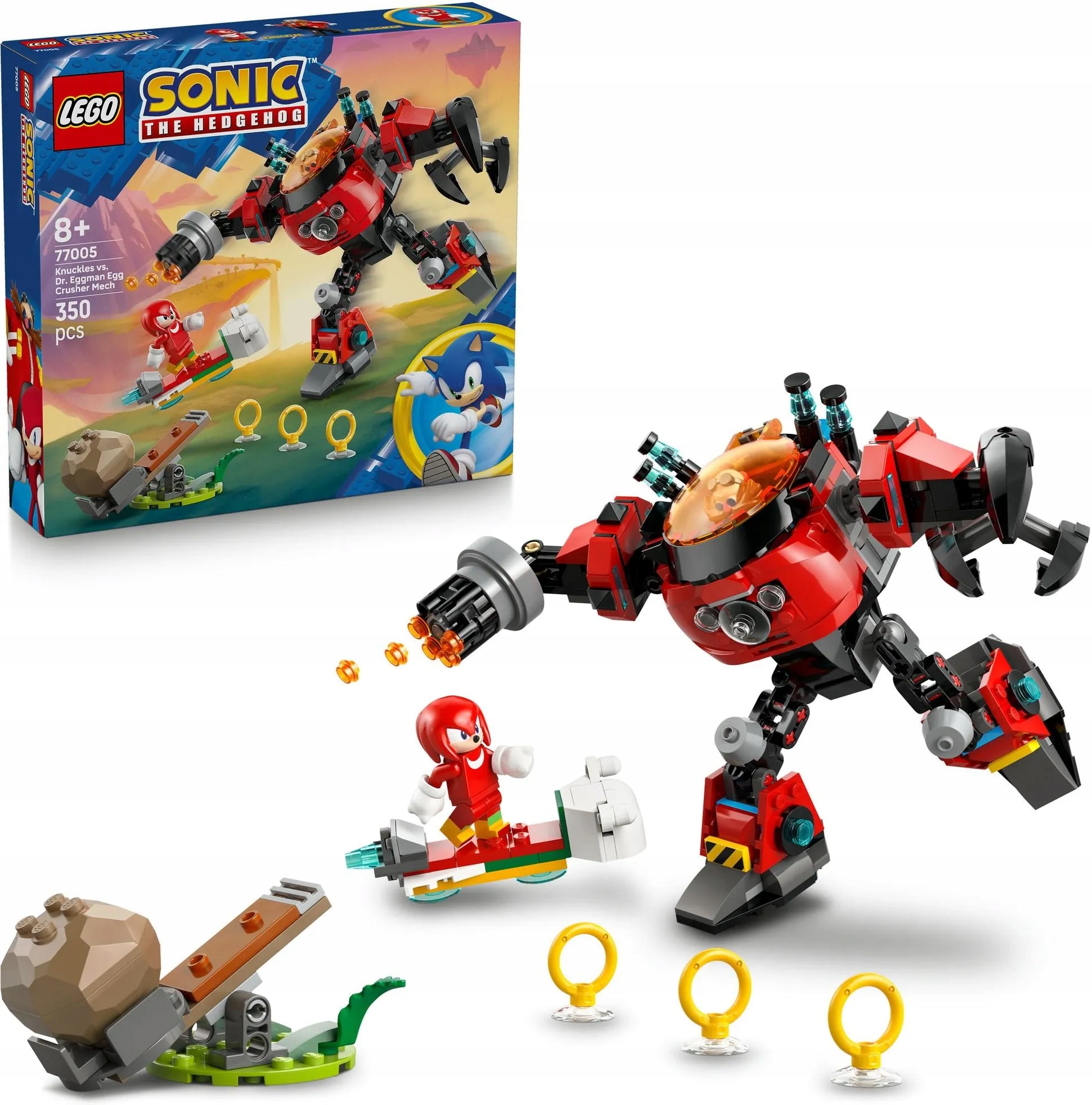 Lego Sonic the Hedgehog 77005 Knuckles vs. Dr. Eggman v Egg Crusher Mech obleku
