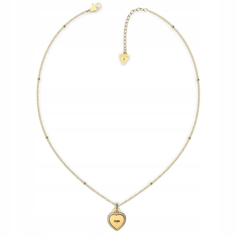 Náhrdelník Guess Fine Heart Srdce ocel barva zlata zirkon logo nastavitelné