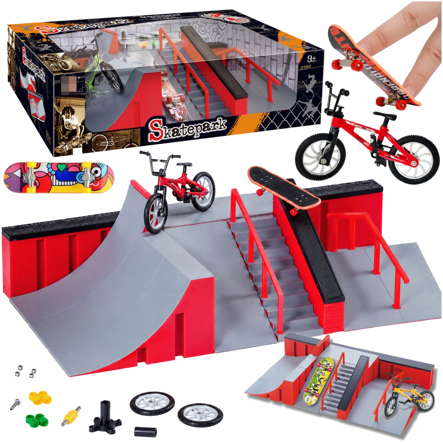 Zestaw Fingerboard Duży Skatepark Deskorolka Rower Rampa Dla Dzieci