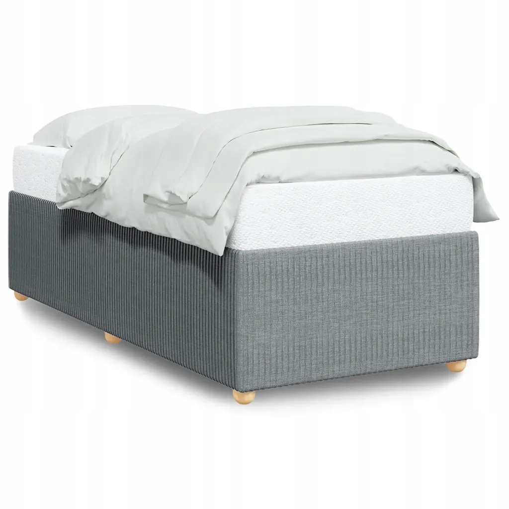Rám postele světle šedý 200 x 90 x 46 cm, tkanina polyester