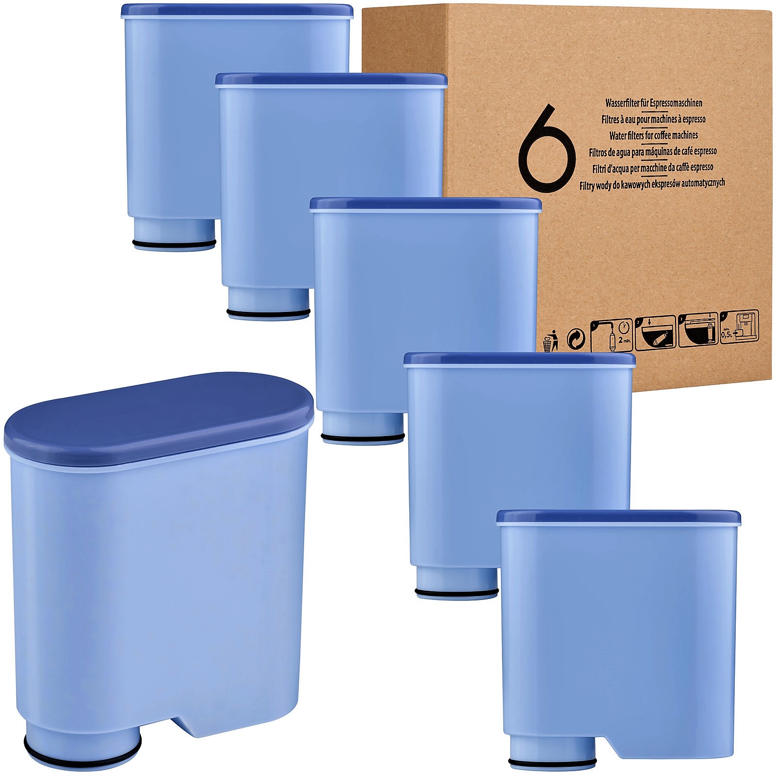 6x Filtr Wkład Do Ekspresu Saeco Philips Latte Go