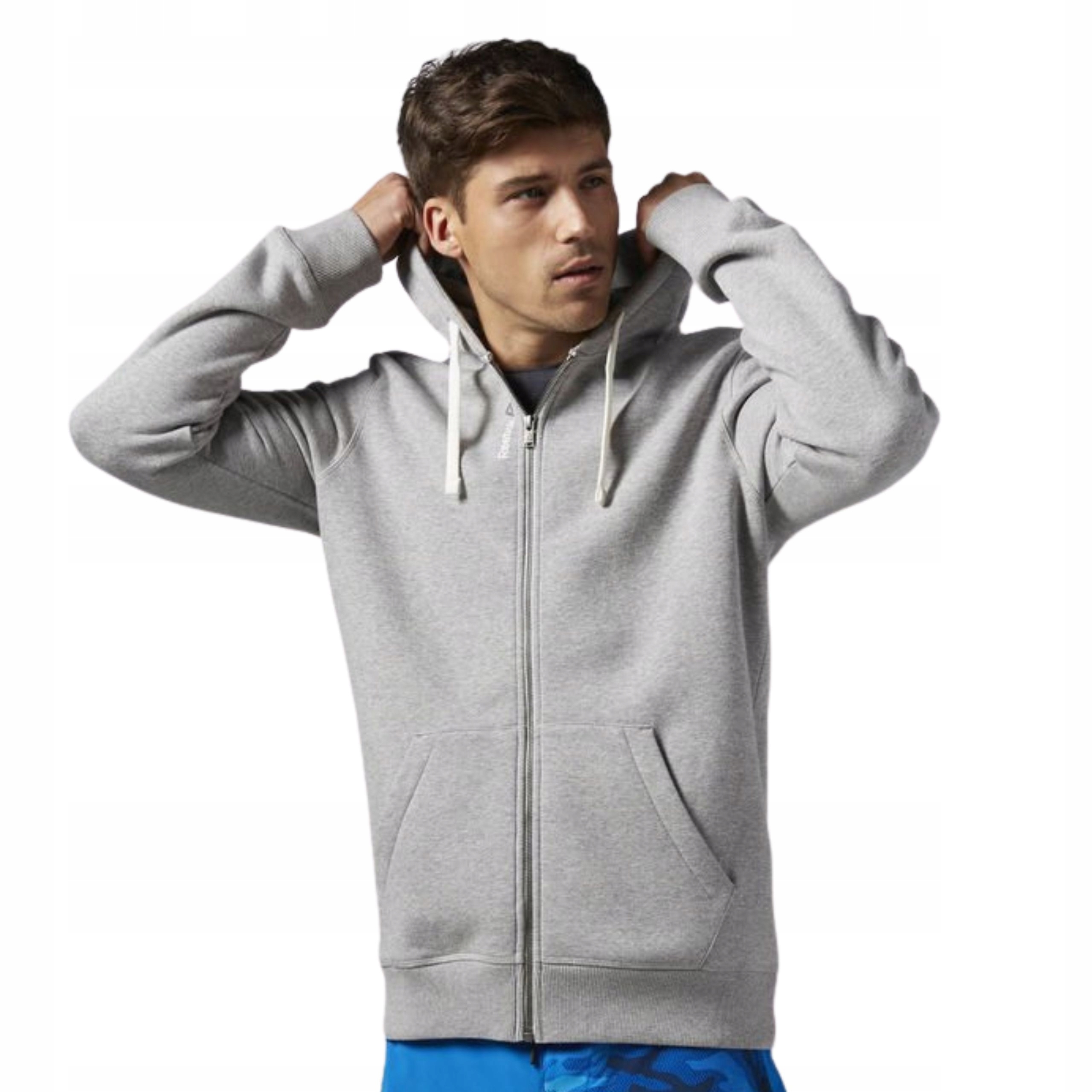 Męska bluza szara rozpinana Reebok El Fleece Fz XXL