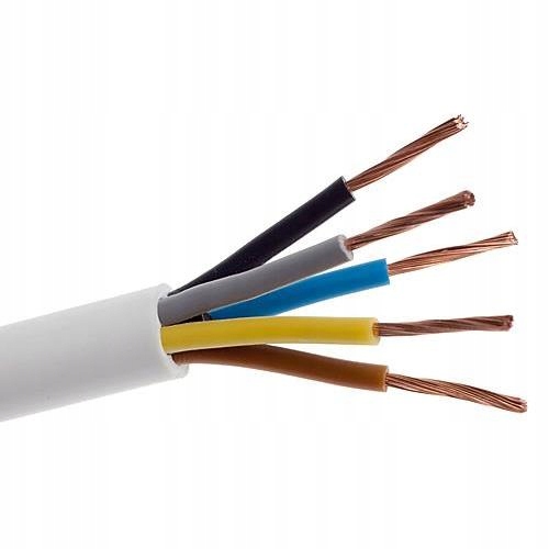 Przewód Okrągły giętki (linka), instalacyjny OWY 5 x 1,0 Marka Elektrokabel