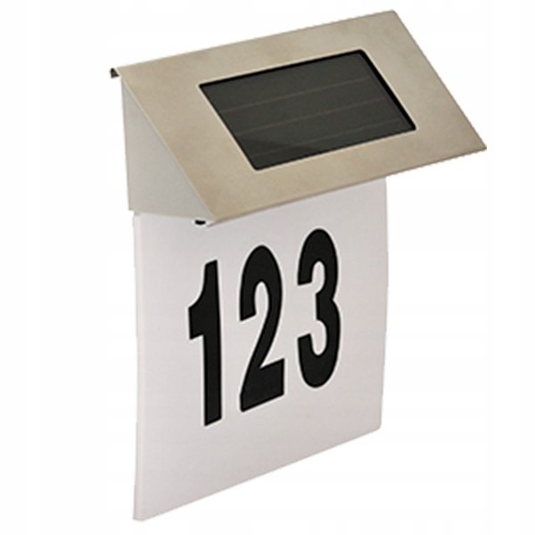 LAMPKA SOLARNA TABLICZKA z podświetleniem NUMER DOMU BUDYNKU LED ELEWACYJNA