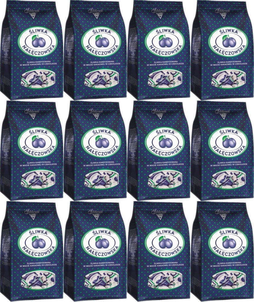 Solidarność Cukierki Śliwka Nałęczowska w czekoladzie 350g x12