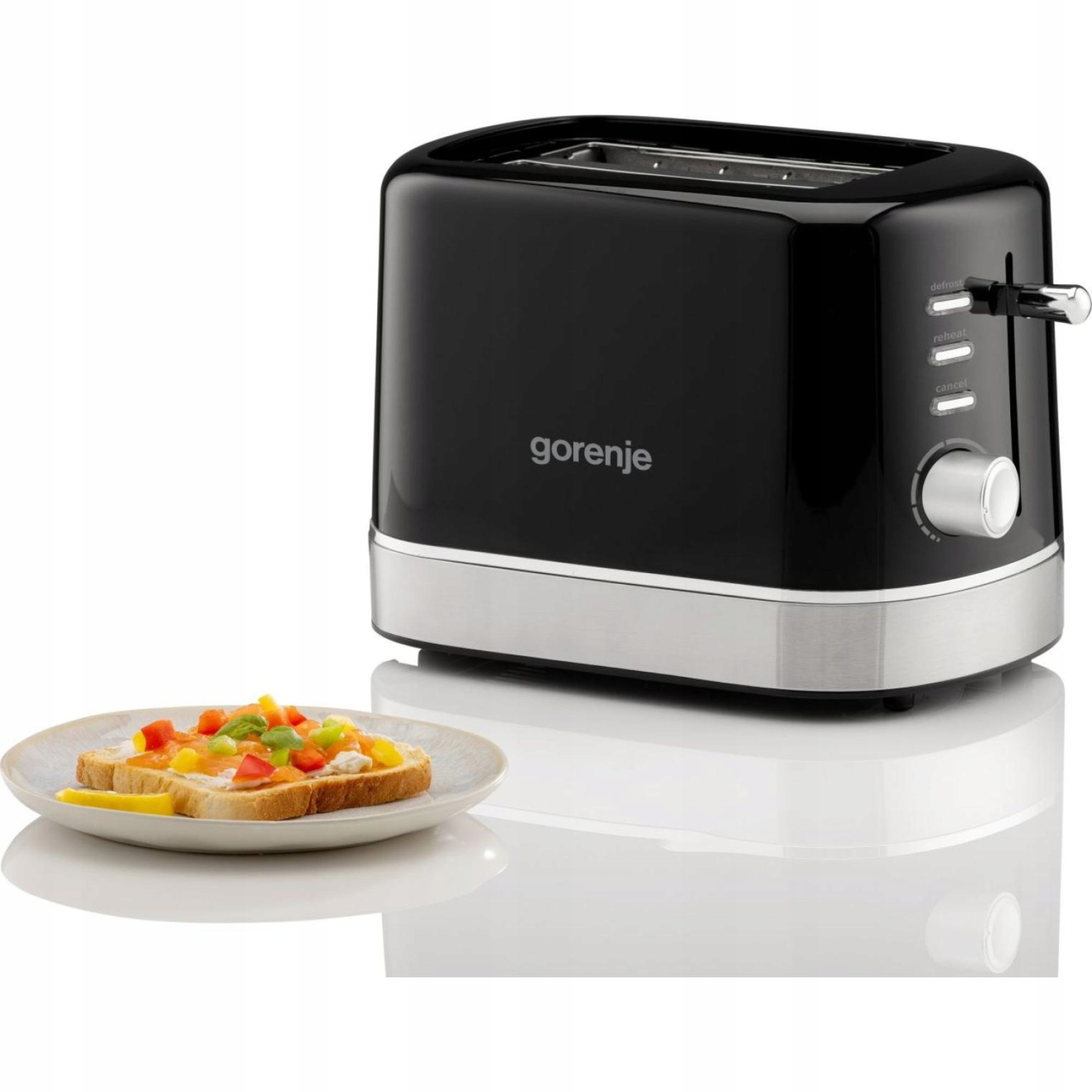 Toster Gorenje T800DB 2 Tosty 7 stopni opiekania Rozmrażanie Ruszt na bułki