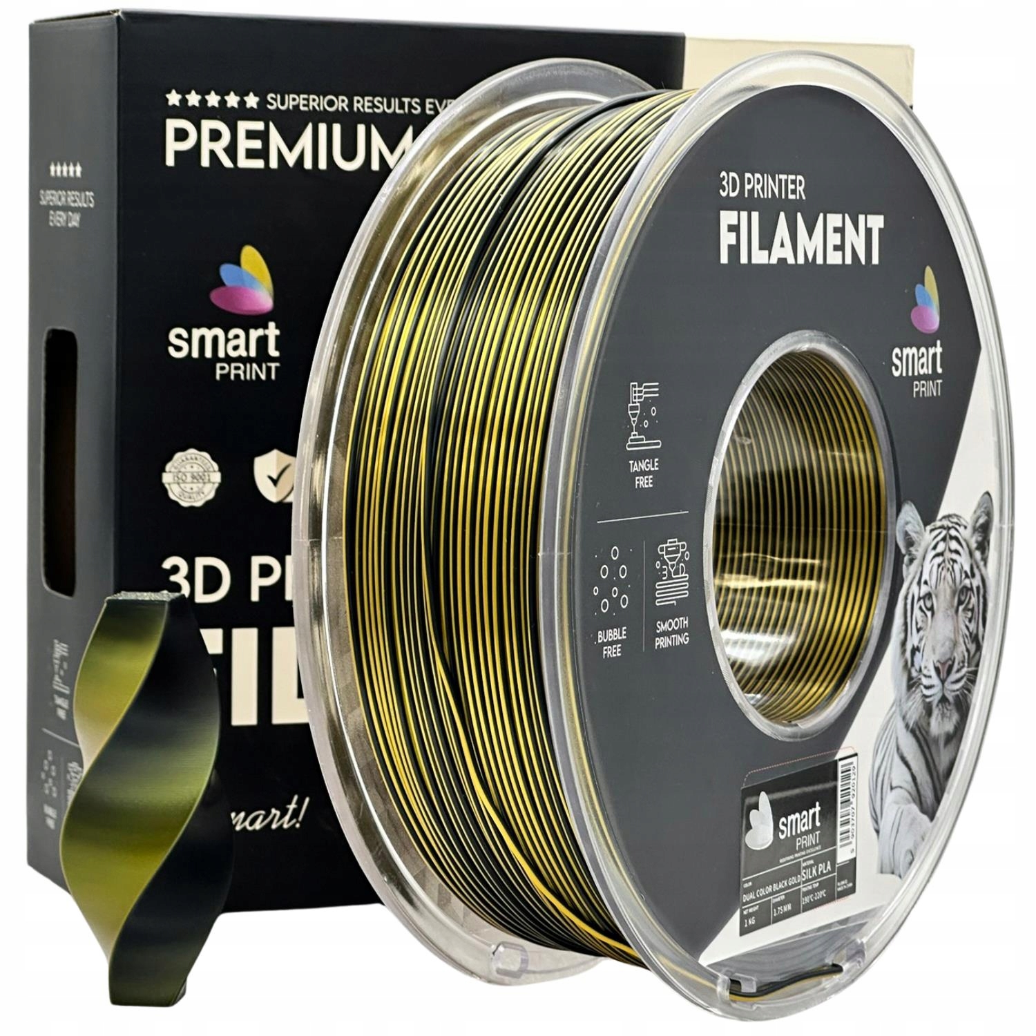 Filament Silk Pla DualColor Black Gold 1,75 mm – 1 kg|SmartPrintPremium