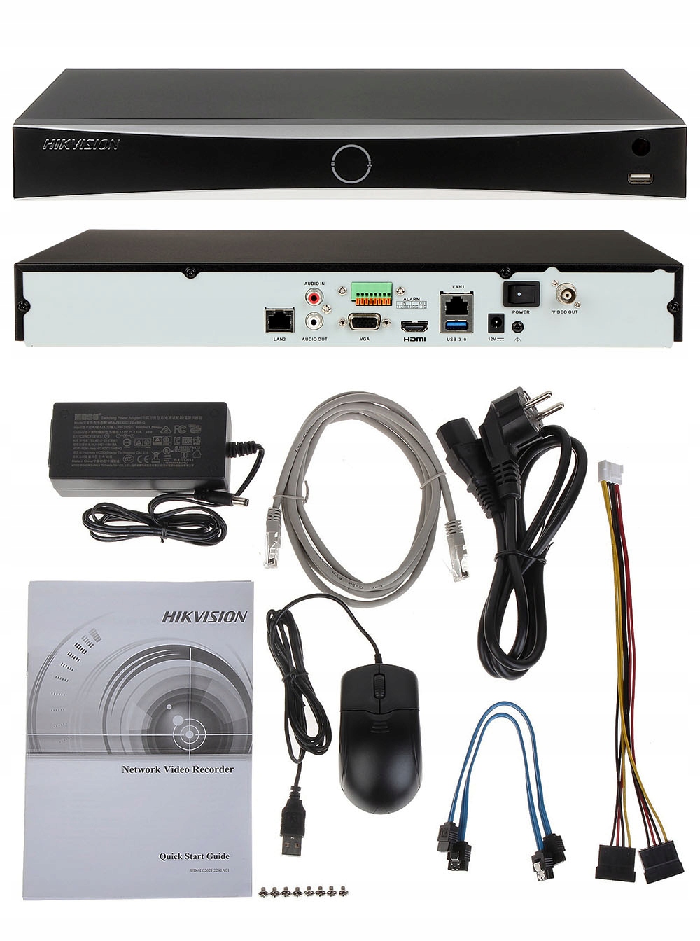 REJESTRATOR IP DS-7608NXI-I2/S(C) 8 KANAŁÓW ACUSEN HIKVISION Wysokość produktu 38.5 cm