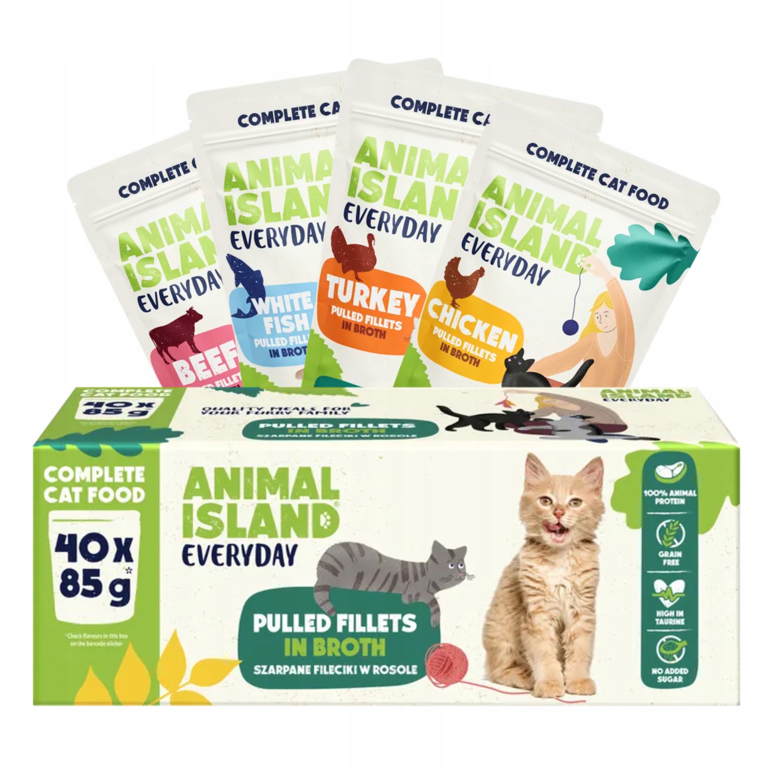 Levně Animal Island Každodenní MIX Chutí Hovězí Kuřecí Krůta Ryba 40x85g