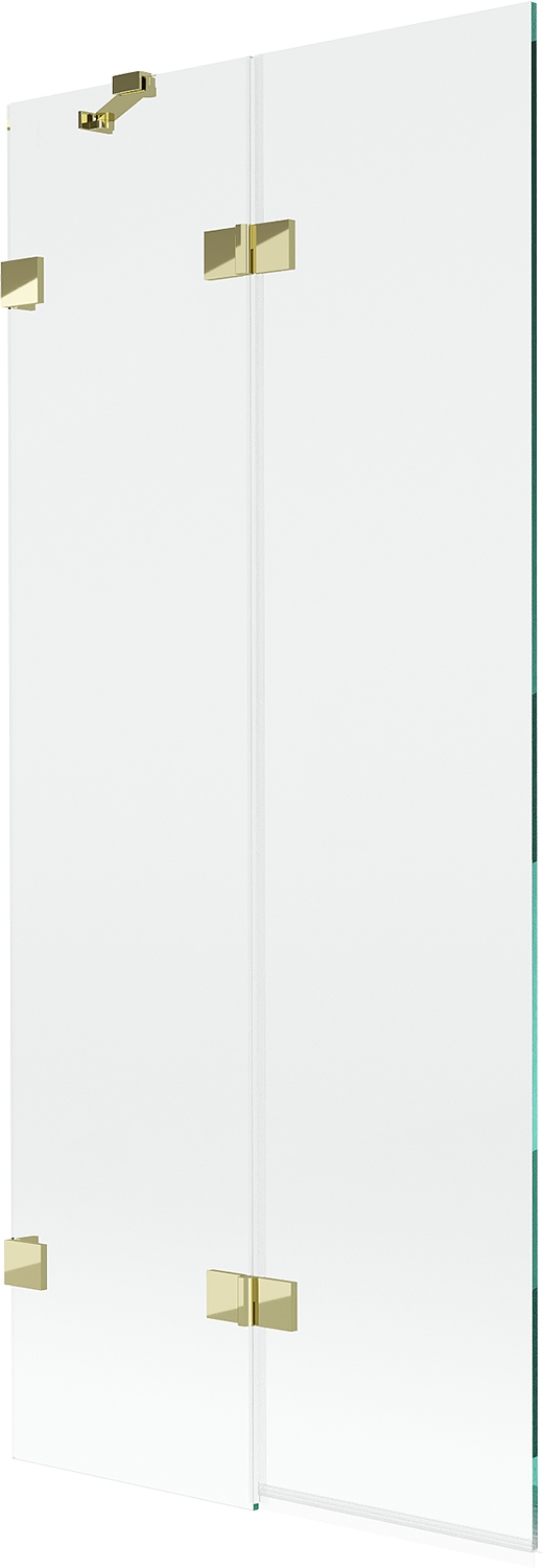 Mexen Lunar vanová zástěna 2-křídlová levá 80 x 150 cm, transparentní, zlat