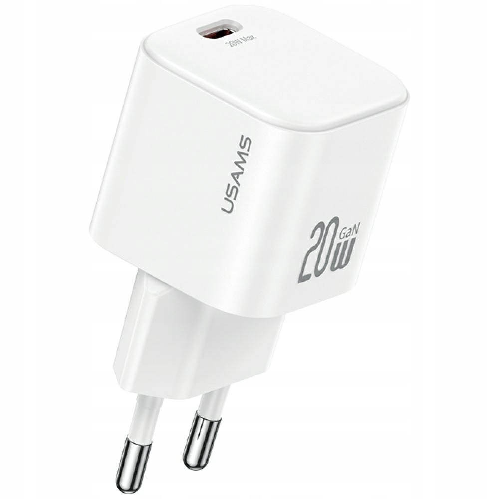 Usams Ładowarka sieciowa 20W 1xUSB-C kabel Usb-c Biała
