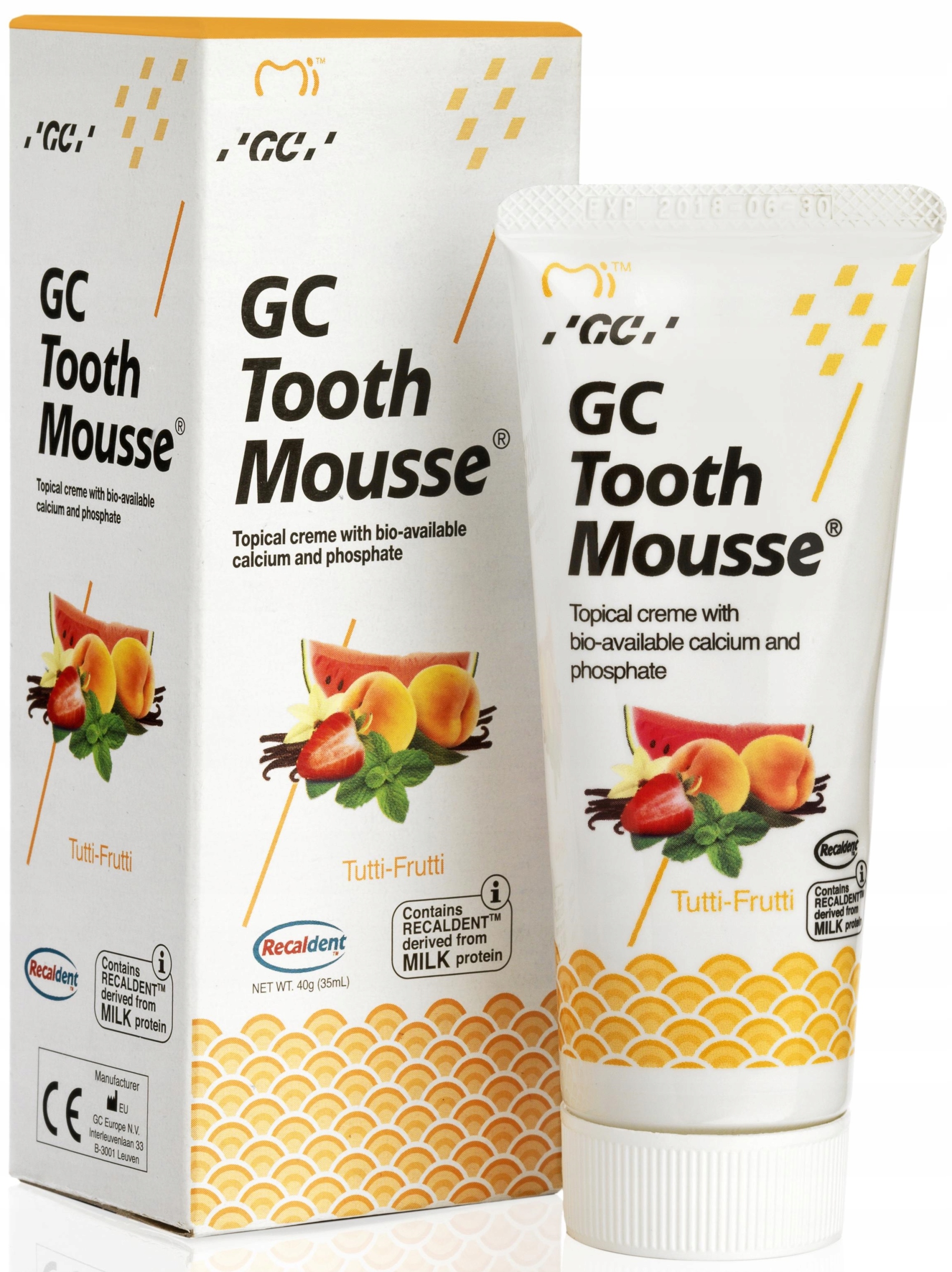 GC PASTA TOOTH MOUSSE BEZ FLUORU TUTTI-FRUTTI ZATRZYMANIE PRÓCHNICY 35ml