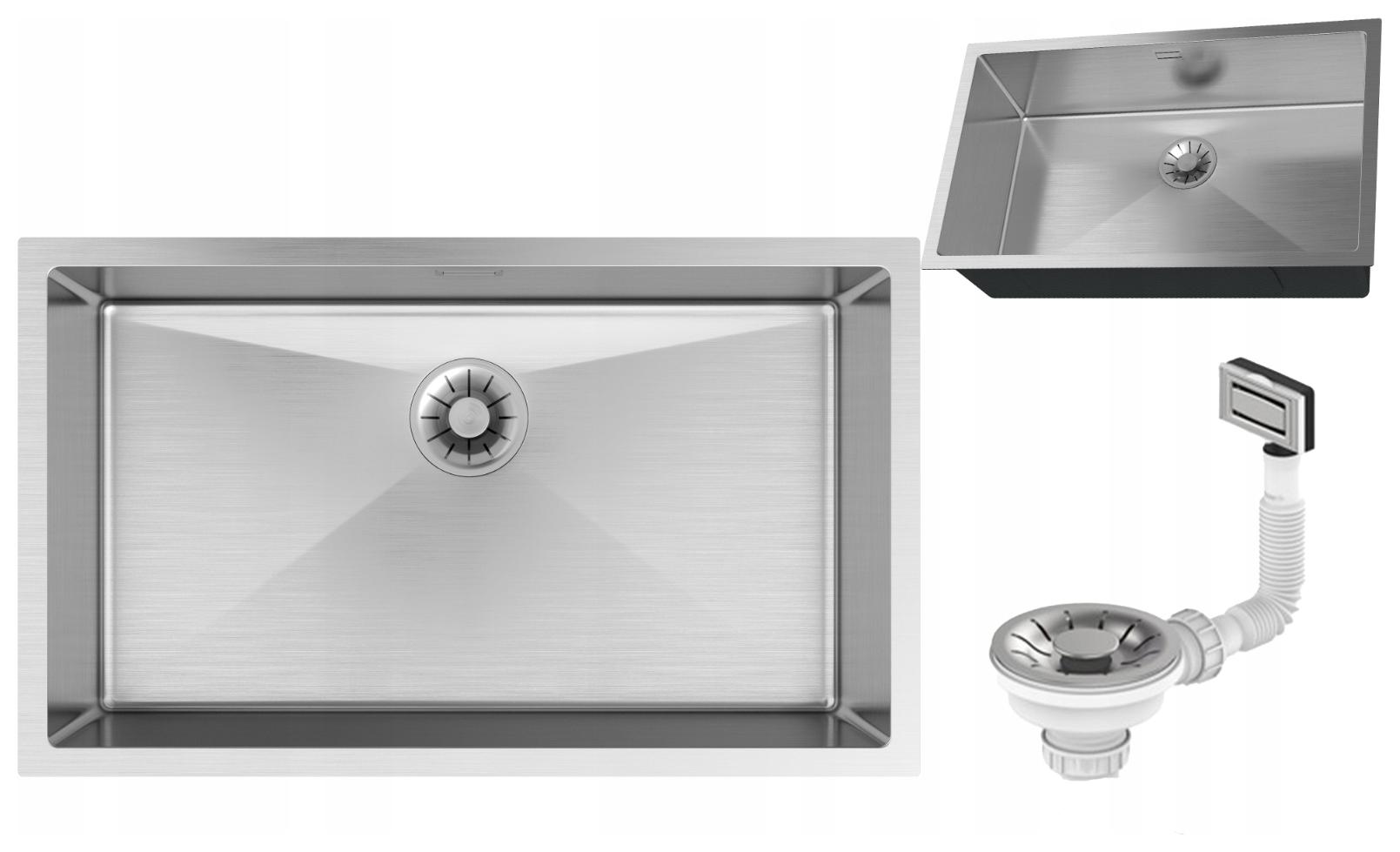Oceľový Drez Pod Dosku Veľká Jednokomorový Chromový SILVO75 Luxusný Sifón
