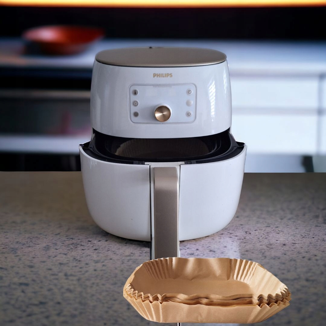 WKŁADKI DO FRYTKOWNICY BEZTŁUSZCZOWEJ 50x PAPIEROWYCH +SILIKONOWA Kolor brązowy