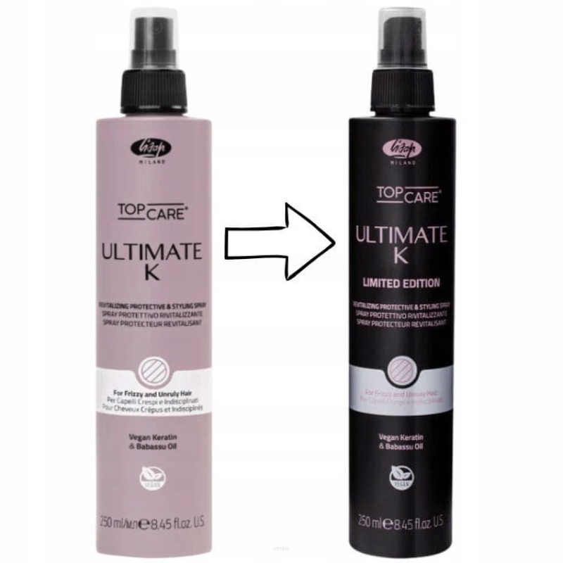 LISAP Spray TERMOOCHRONNY do Włosów Wygładzający LIMITED BLACK 250ml