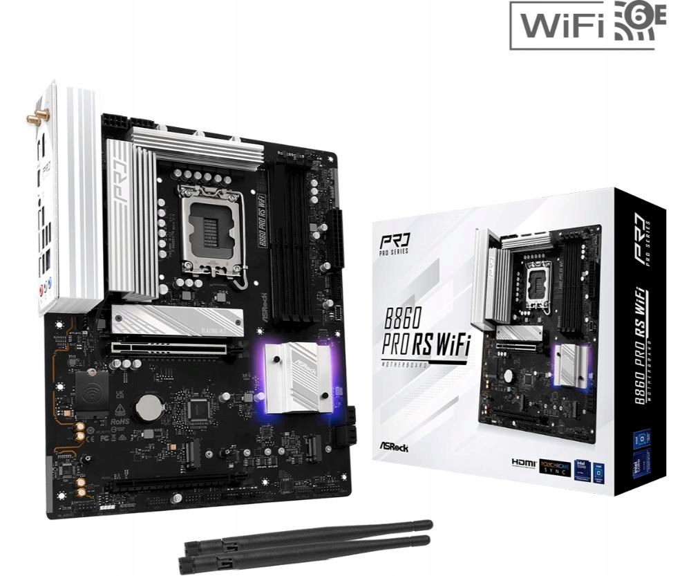 ASRock Mb Sc LGA1851 B860 Pro Rs WiFi, Intel B860, 4xDDR5, 1xDP, …